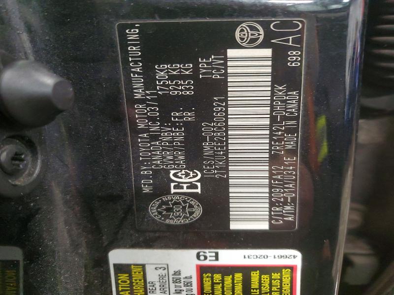 Aukcja sprzedaży 2011 Toyota Corolla Matrix, vin: 2T1KU4EE2BC606921, numer aukcji: 78154885