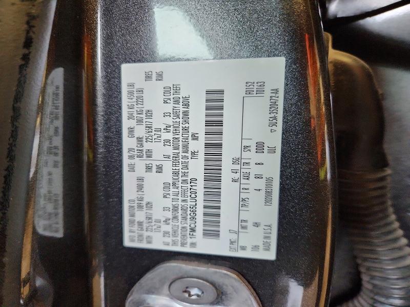 Aukcja sprzedaży 2020 Ford Escape, vin: 1FMCU9G65LUC07170, numer aukcji: 77918575