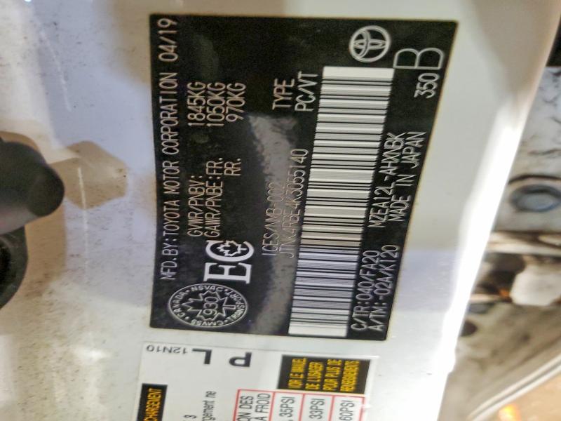 76335745 :رقم المزاد ، JTNK4RBE4K3055140 vin ، 2019 Toyota Corolla مزاد بيع