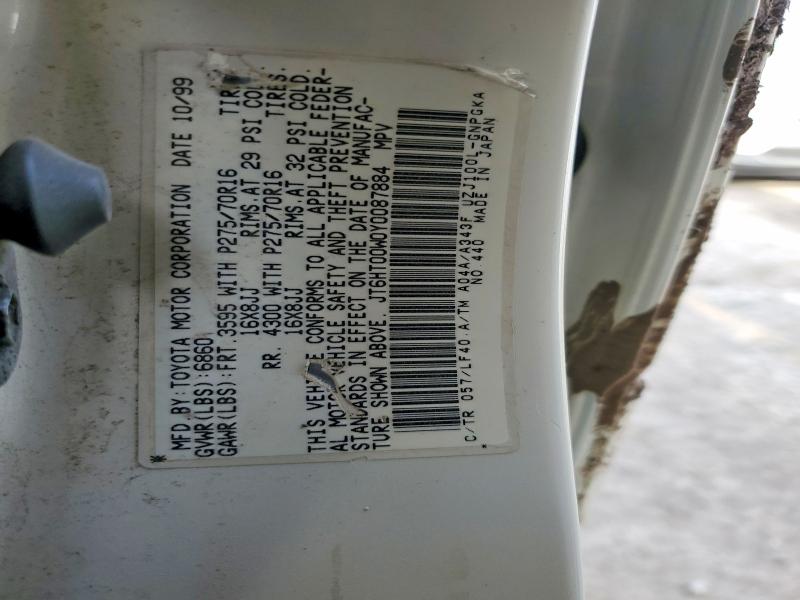 Aukcja sprzedaży 2000 Lexus Lx 470, vin: JT6HT00W0Y0087884, numer aukcji: 76885105