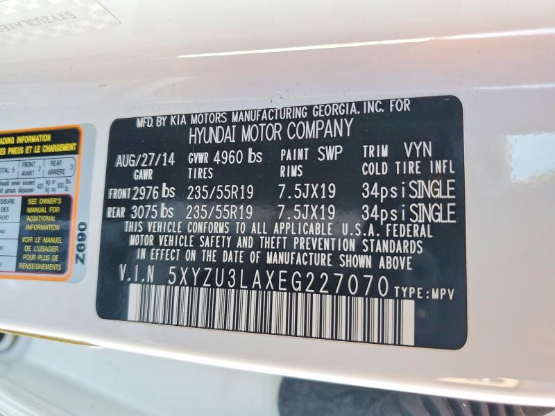 Aukcja sprzedaży 2014 Hyundai Santa Fe Sport, vin: 5XYZU3LAXEG227070, numer aukcji: 76750525