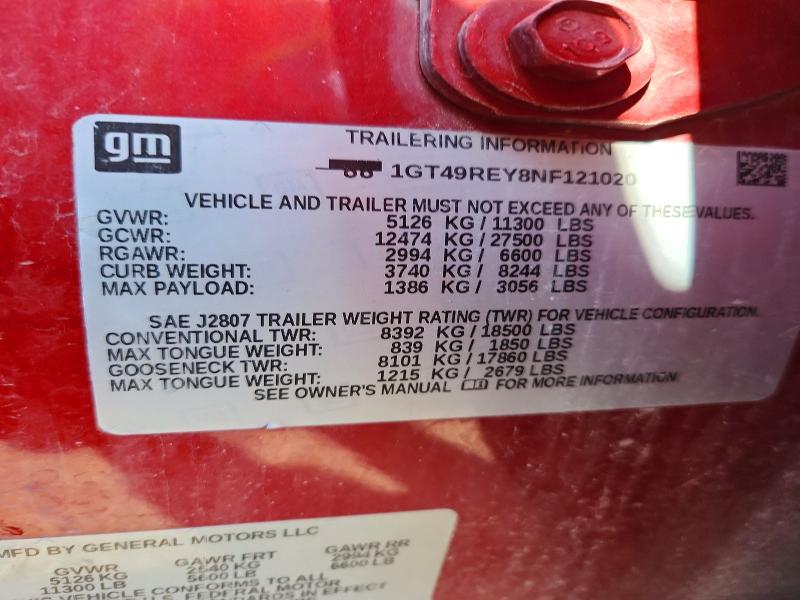 Продаж на аукціоні авто 2022 Gmc Sierra, vin: 1GT49REY8NF121020, номер лоту: 75852685