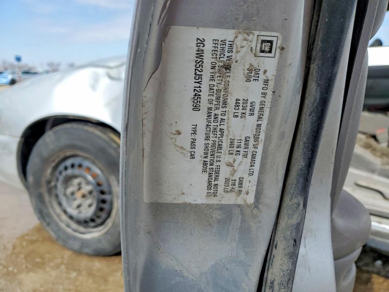 78908395 :رقم المزاد ، 2G4WS52J5Y1245590 vin ، 2000 Buick Century مزاد بيع