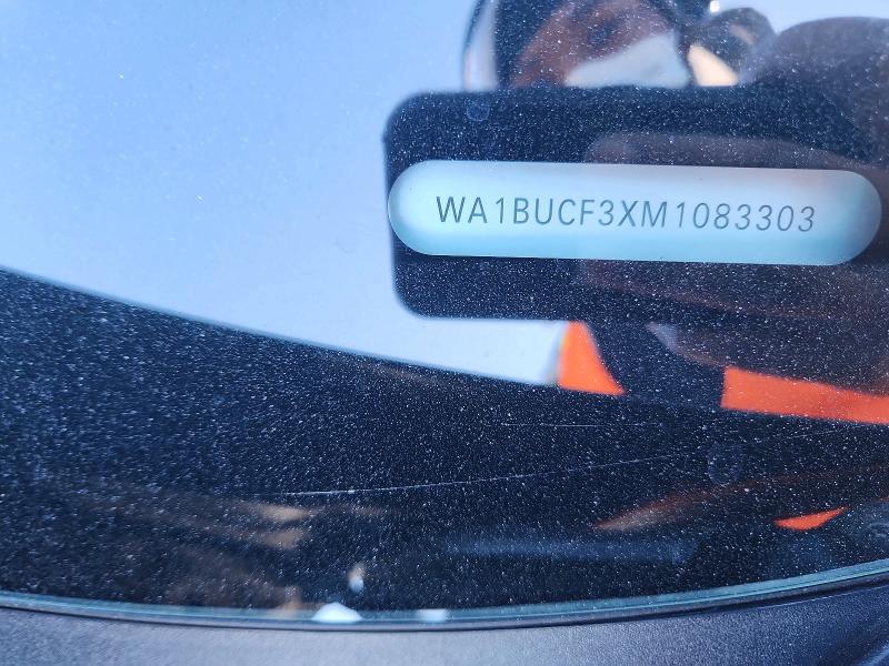 75977605 :رقم المزاد ، WA1BUCF3XM1083303 vin ، 2021 Audi Q3 مزاد بيع