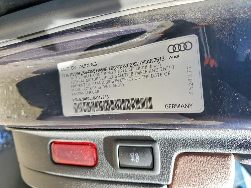 Продаж на аукціоні авто 2017 Audi A4, vin: WAUENAF42HN047713, номер лоту: 77836585