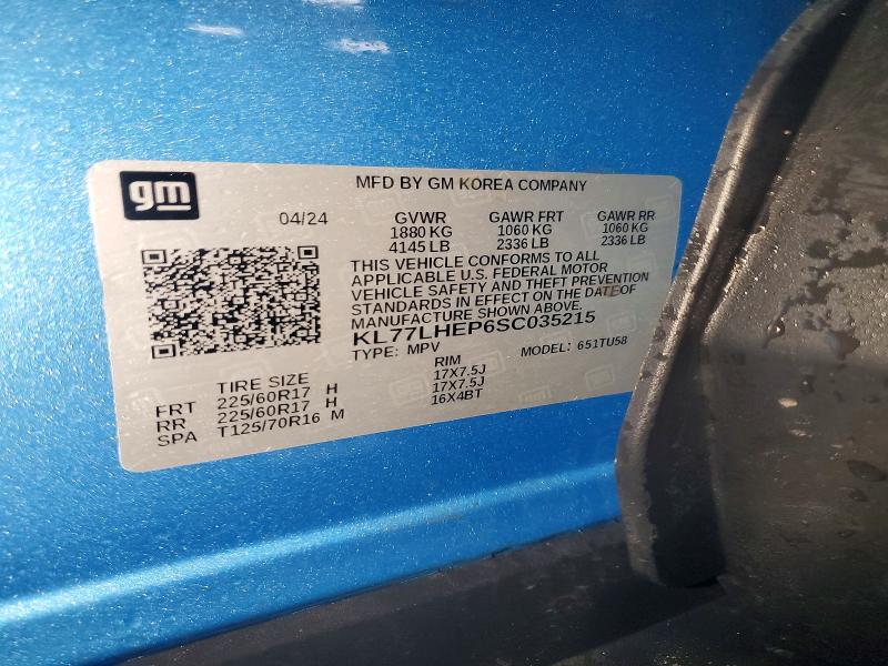 Продаж на аукціоні авто 2025 Chevrolet Trax, vin: KL77LHEP6SC035215, номер лоту: 77870995