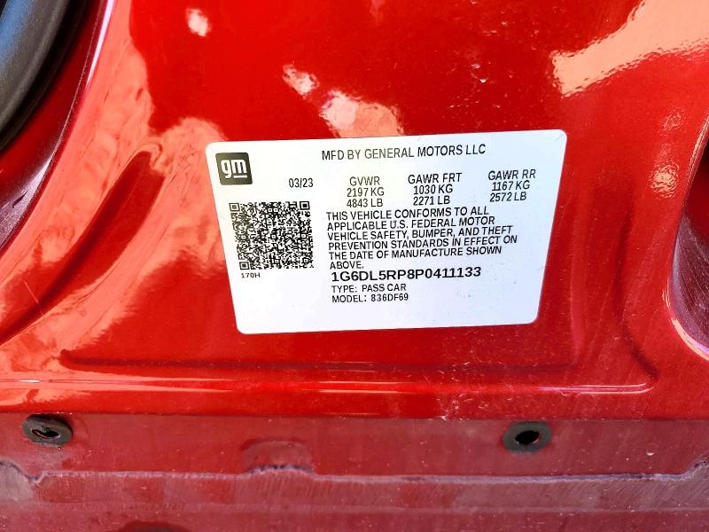 2023 Cadillac Ct4-v მანქანა იყიდება აუქციონზე, vin: 1G6DL5RP8P0411133, აუქციონის ნომერი: 76344225