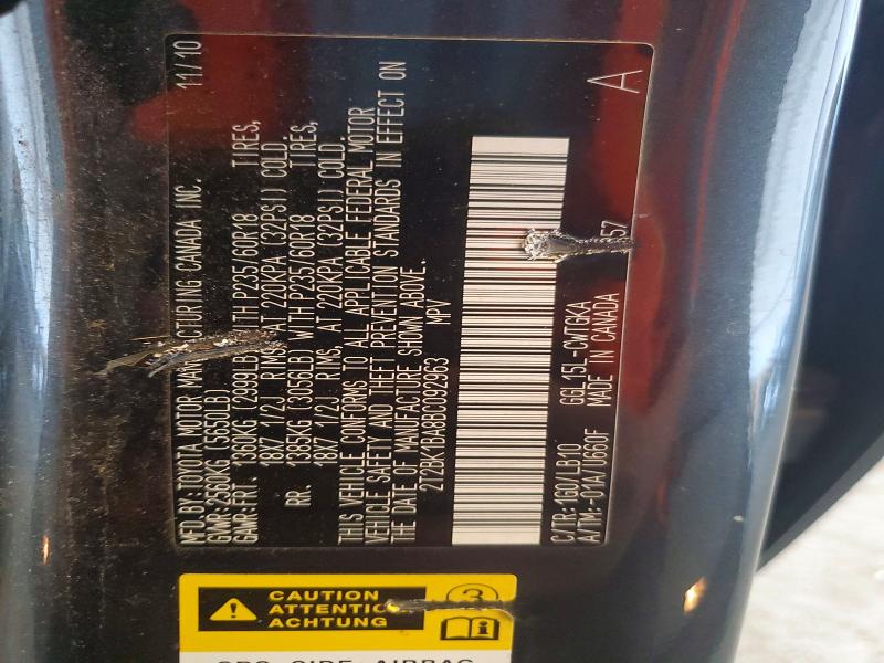 79315445 :رقم المزاد ، 2T2BK1BA8BC092963 vin ، 2011 Lexus Rx 350 مزاد بيع