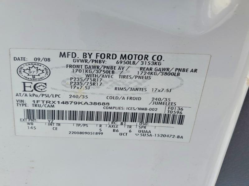 Продажа на аукционе авто 2009 Ford F150 Super, vin: 1FTRX14879KA38688, номер лота: 76228115