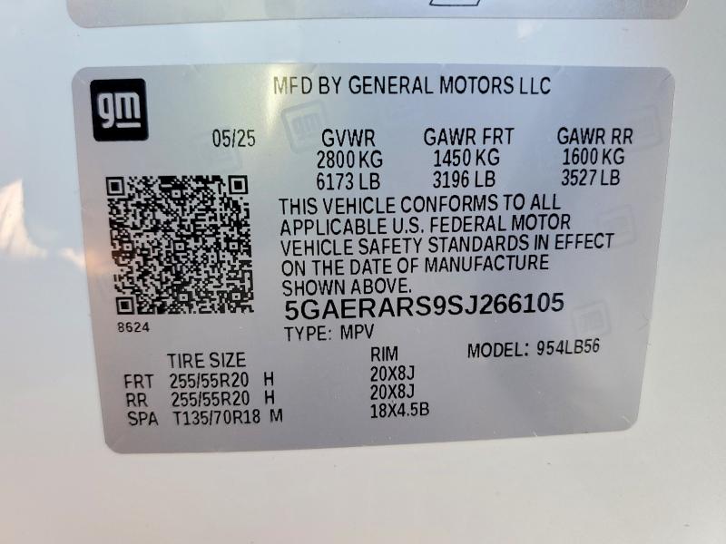 Продаж на аукціоні авто 2025 Buick Enclave, vin: 5GAERARS9SJ266105, номер лоту: 76219795