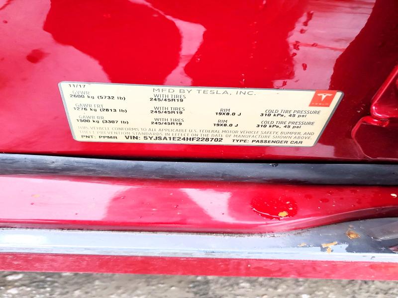 Aukcja sprzedaży 2017 Tesla Model S, vin: 5YJSA1E24HF228702, numer aukcji: 75500955