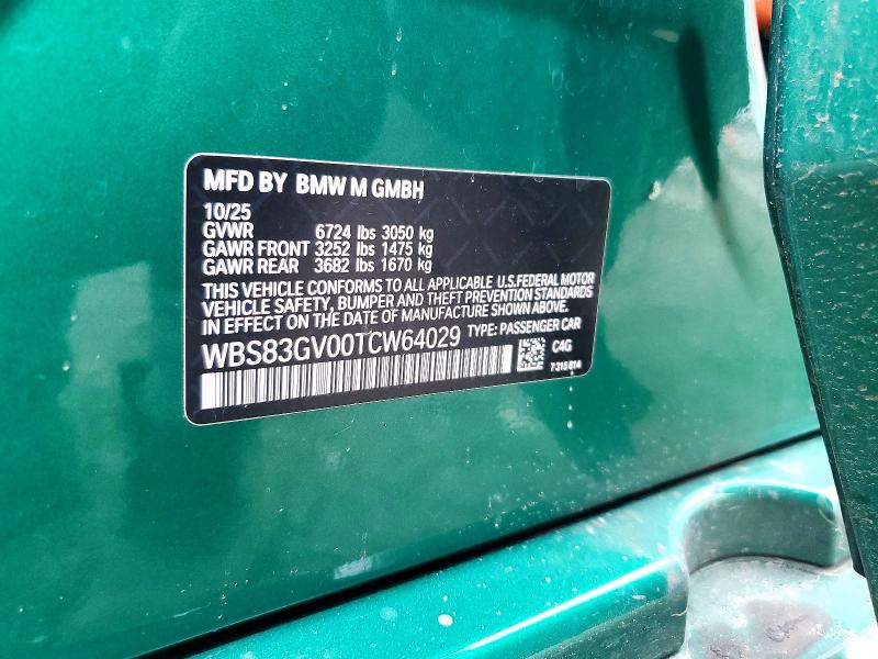 Aukcja sprzedaży 2026 Bmw M5, vin: WBS83GV00TCW64029, numer aukcji: 78344395