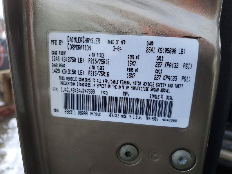Продажа на аукционе авто 2004 Jeep Liberty, vin: 1J4GL48K84W247699, номер лота: 75808645