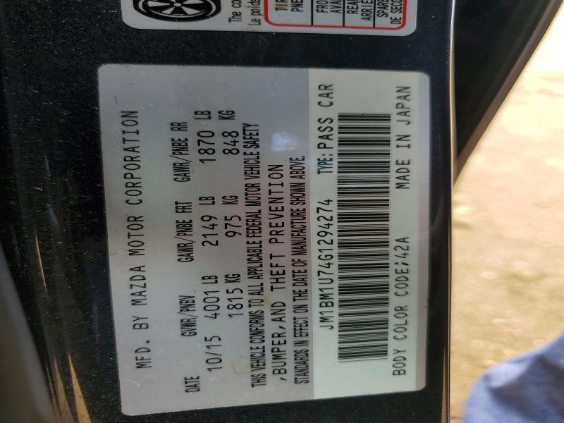 Aukcja sprzedaży 2016 Mazda 3, vin: JM1BM1U74G1294274, numer aukcji: 76548895