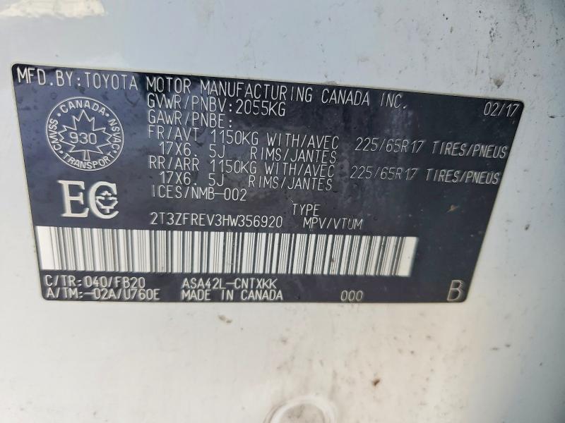 Aukcja sprzedaży 2017 Toyota Rav4, vin: 2T3ZFREV3HW356920, numer aukcji: 76642075