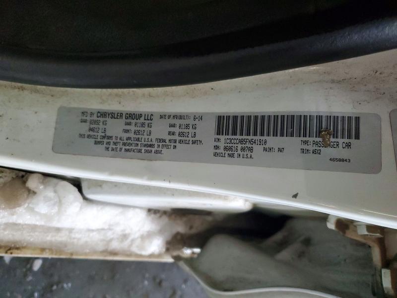 75441855 :رقم المزاد ، 1C3CCCAB5FN541910 vin ، 2015 Chrysler 200 مزاد بيع