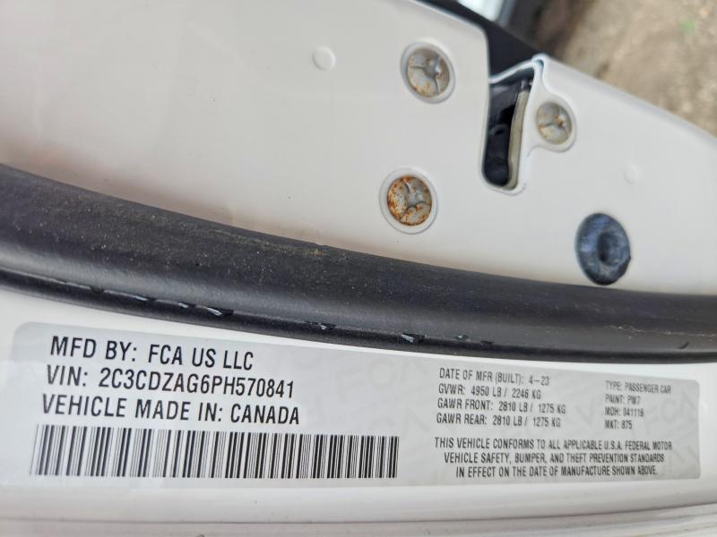 2023 Dodge Challenger მანქანა იყიდება აუქციონზე, vin: 2C3CDZAG6PH570841, აუქციონის ნომერი: 77596025