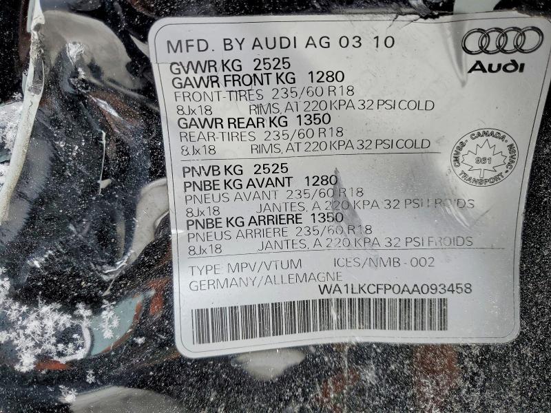 Продажа на аукционе авто 2010 Audi Q5, vin: WA1LKCFP0AA093458, номер лота: 75414365
