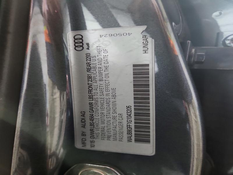 76904825 :رقم المزاد ، WAUB8GFF1G1043205 vin ، 2016 Audi A3 مزاد بيع