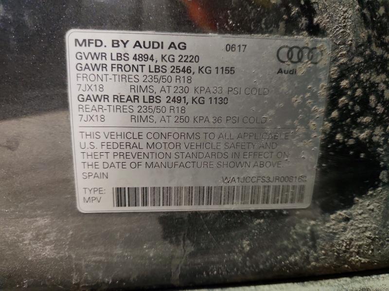 Продажа на аукционе авто 2018 Audi Q3, vin: WA1JCCFS3JR008168, номер лота: 75711305