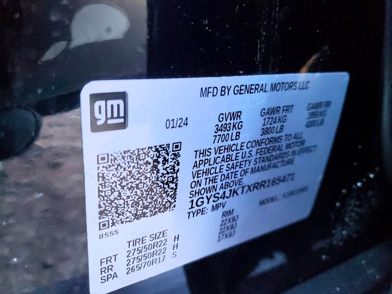 Aukcja sprzedaży 2024 Cadillac Escalade, vin: 1GYS4JKTXRR165471, numer aukcji: 74860125