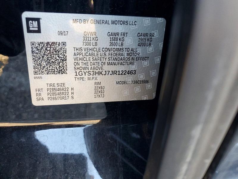 Продаж на аукціоні авто 2018 Cadillac Escalade, vin: 1GYS3HKJ7JR122463, номер лоту: 78178805