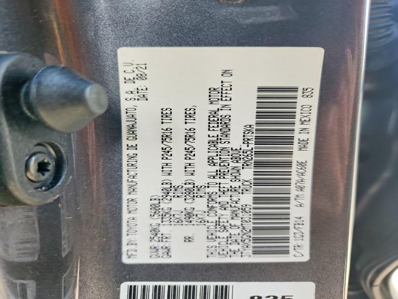 Aukcja sprzedaży 2021 Toyota Tacoma, vin: 3TYAX5GN2MT031059, numer aukcji: 75307625