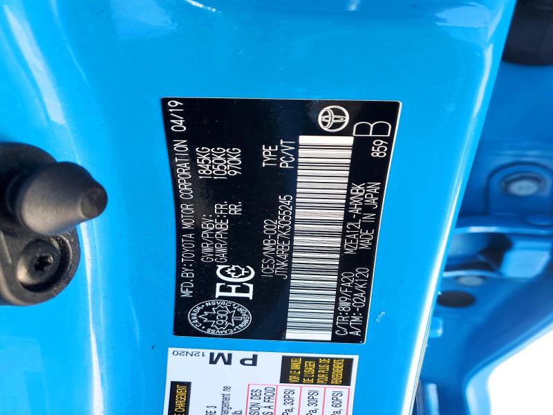 Aukcja sprzedaży 2019 Toyota Corolla, vin: JTNK4RBE7K3055245, numer aukcji: 74167755