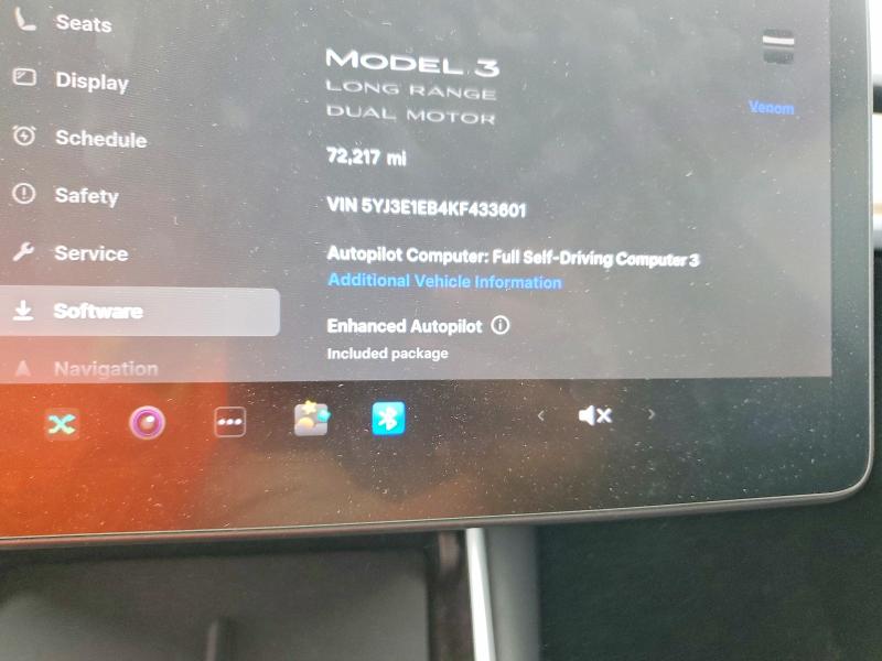 Aukcja sprzedaży 2019 Tesla Model 3, vin: 5YJ3E1EB4KF433601, numer aukcji: 78597175