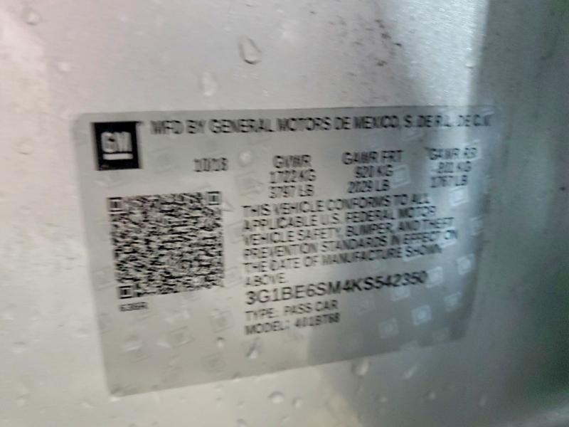 Продаж на аукціоні авто 2019 Chevrolet Cruze, vin: 3G1BE6SM4KS542350, номер лоту: 76331355