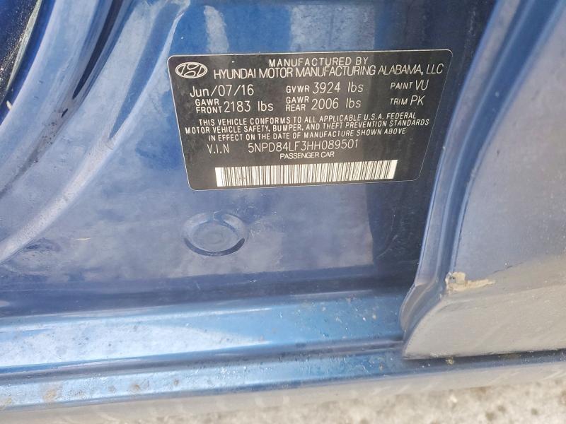 74865255 :رقم المزاد ، 5NPD84LF3HH089501 vin ، 2017 Hyundai Elantra مزاد بيع