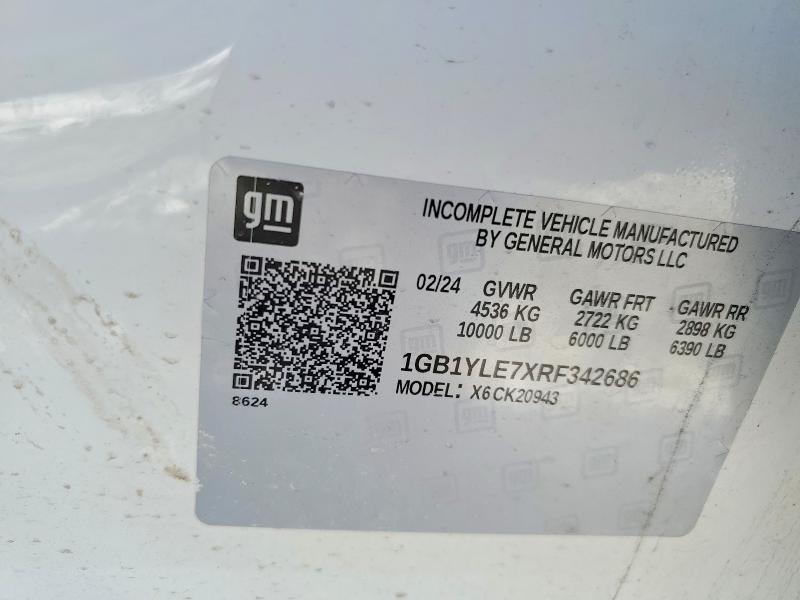 Aukcja sprzedaży 2024 Chevrolet Silverado, vin: 1GB1YLE7XRF342686, numer aukcji: 76383075