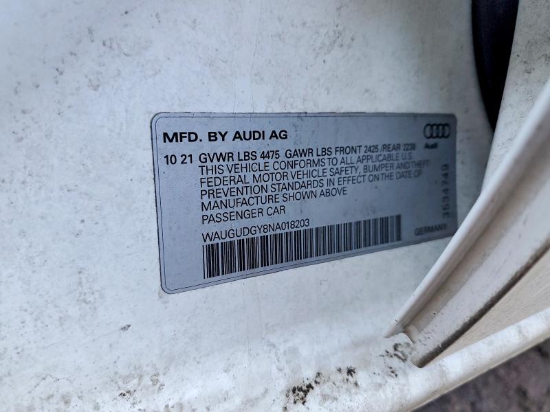 Продажа на аукционе авто 2022 Audi A3, vin: WAUGUDGY8NA018203, номер лота: 76993745
