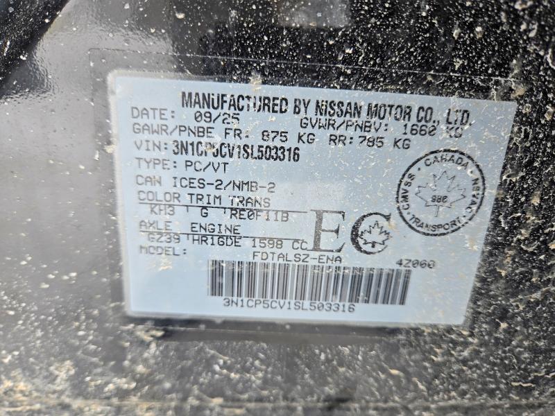 73376985 :رقم المزاد ، 3N1CP5CV1SL503316 vin ، 2025 Nissan Kicks Play مزاد بيع