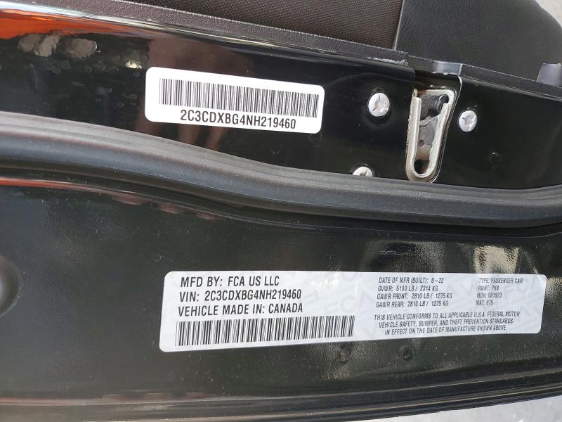 Продаж на аукціоні авто 2022 Dodge Charger, vin: 2C3CDXBG4NH219460, номер лоту: 79228785