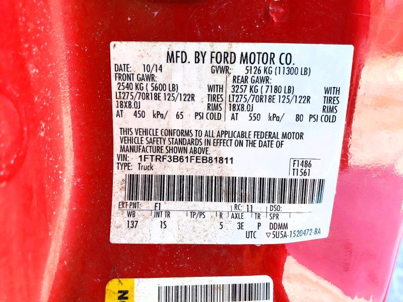 Продаж на аукціоні авто 2015 Ford F350, vin: 1FTRF3B61FEB81811, номер лоту: 78639975