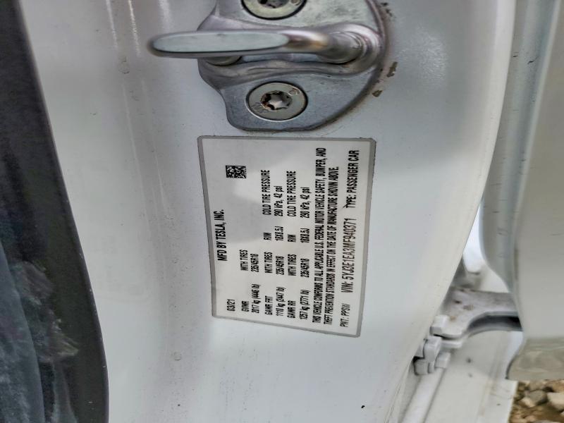 76777335 :رقم المزاد ، 5YJ3E1EA3MF940371 vin ، 2021 Tesla Model 3 مزاد بيع