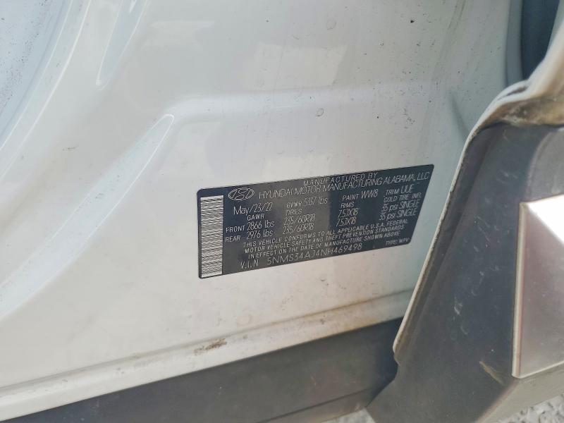 Продаж на аукціоні авто 2022 Hyundai Santa Fe, vin: 5NMS34AJ4NH469498, номер лоту: 76834255
