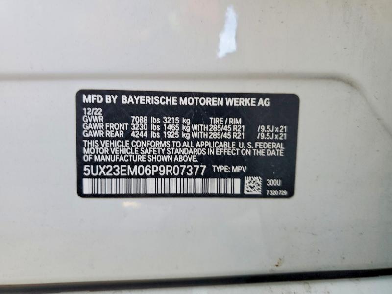 Продаж на аукціоні авто 2023 Bmw X7, vin: 5UX23EM06P9R07377, номер лоту: 79212775