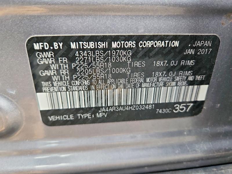 Продаж на аукціоні авто 2017 Mitsubishi Outlander Sport, vin: JA4AR3AU4HZ032481, номер лоту: 78589145