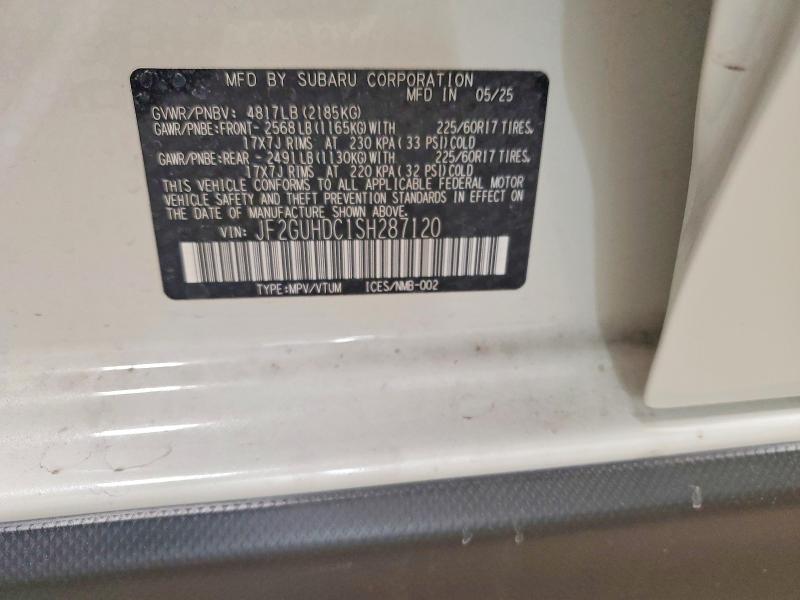 75948705 :رقم المزاد ، JF2GUHDC1SH287120 vin ، 2025 Subaru Crosstrek مزاد بيع