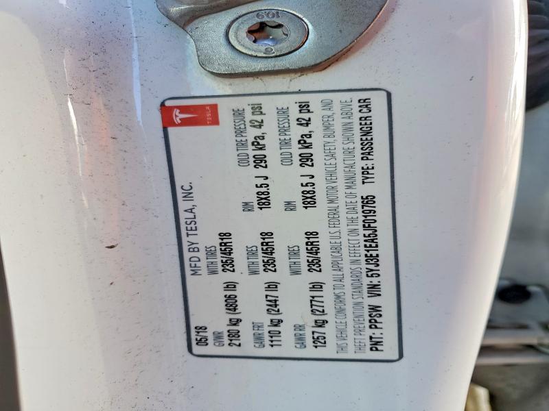 Продажа на аукционе авто 2018 Tesla Model 3, vin: 5YJ3E1EA5JF019765, номер лота: 76598555