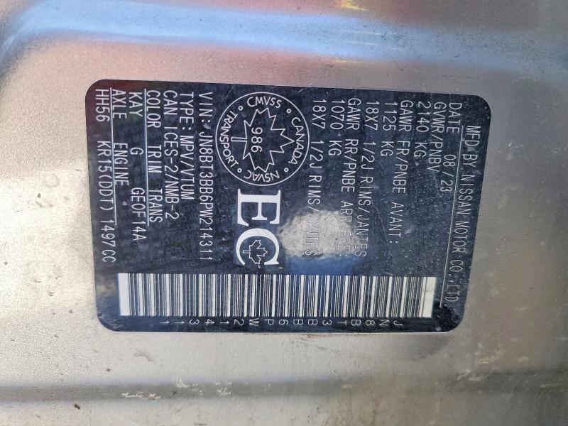 76113745 :رقم المزاد ، JN8BT3BB6PW214311 vin ، 2023 Nissan Rogue مزاد بيع