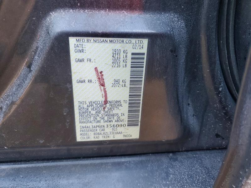 2014 Nissan Altima მანქანა იყიდება აუქციონზე, vin: 1N4AL3AP6EN356090, აუქციონის ნომერი: 75992715