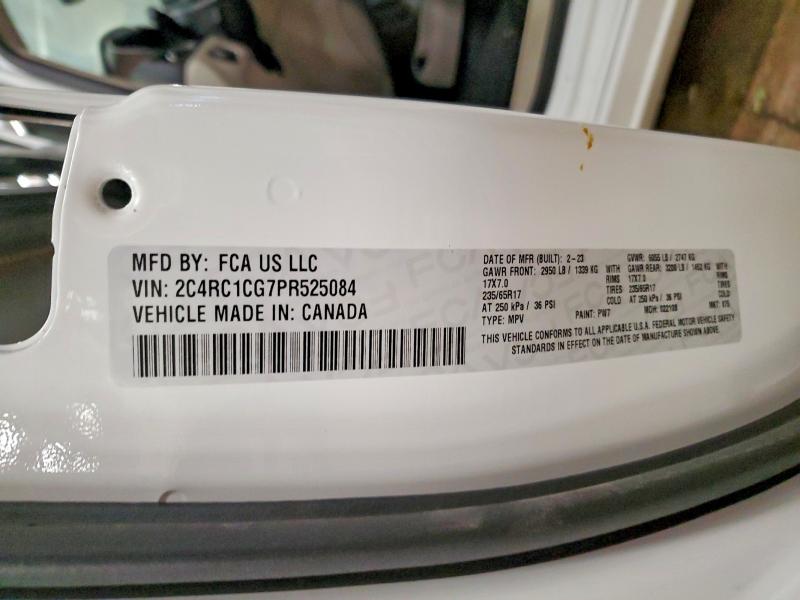 75614725 :رقم المزاد ، 2C4RC1CG7PR525084 vin ، 2023 Chrysler Voyager مزاد بيع