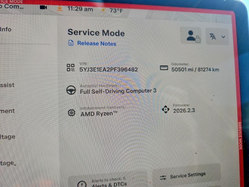 79275625 :رقم المزاد ، 5YJ3E1EA2PF396482 vin ، 2023 Tesla Model 3 مزاد بيع