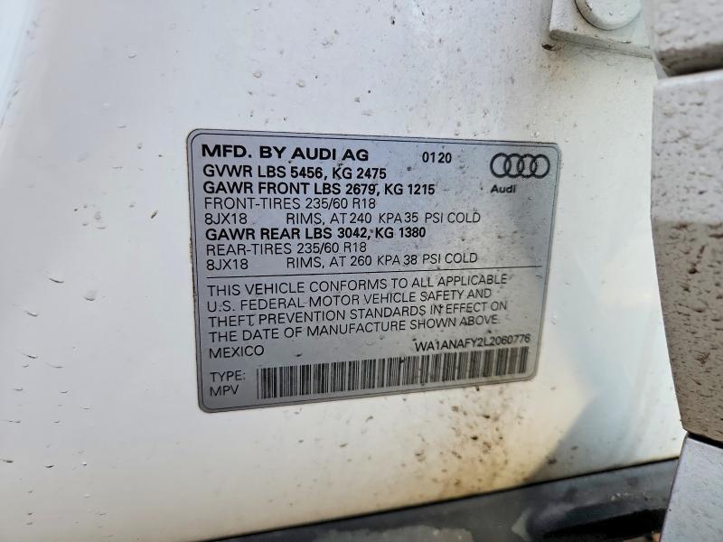 Продажа на аукционе авто 2020 Audi Q5, vin: WA1ANAFY2L2060776, номер лота: 78770205