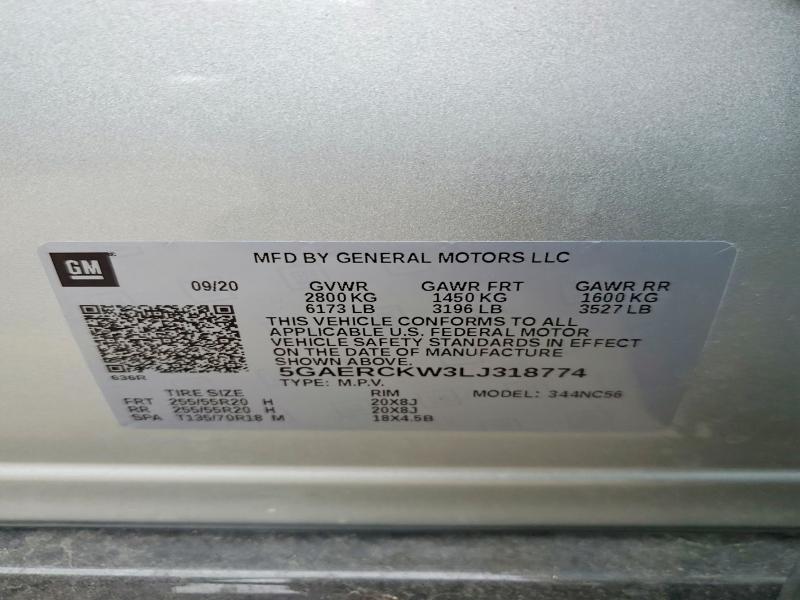 Aukcja sprzedaży 2020 Buick Enclave, vin: 5GAERCKW3LJ318774, numer aukcji: 77776735