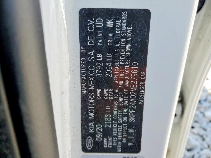 2021 Kia Forte მანქანა იყიდება აუქციონზე, vin: 3KPF24AD2ME279610, აუქციონის ნომერი: 79085085