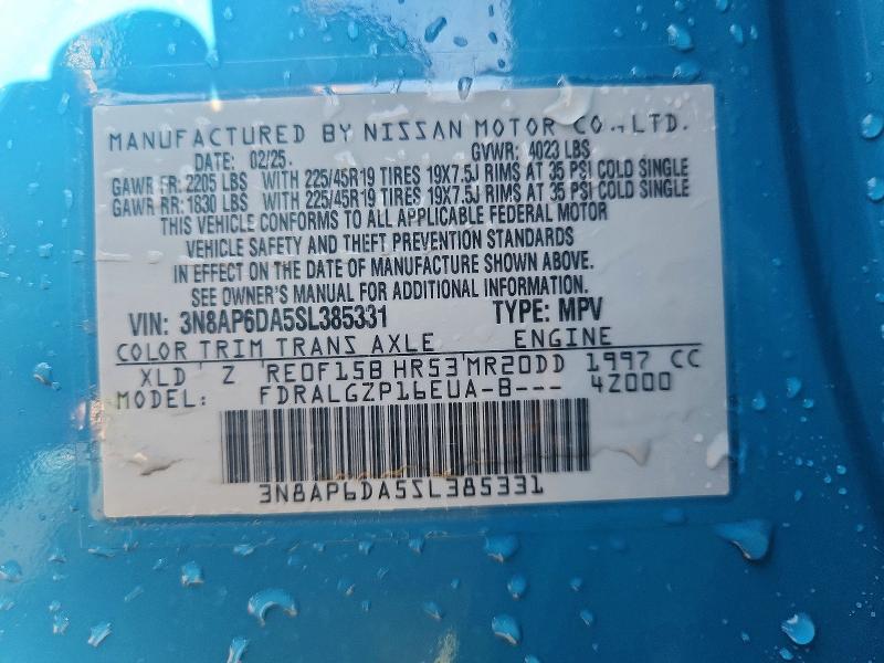 Aukcja sprzedaży 2025 Nissan Kicks, vin: 3N8AP6DA5SL385331, numer aukcji: 77291925